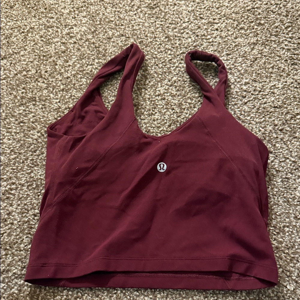 Women's Burgundy align top no padding - Picture 2 of 3